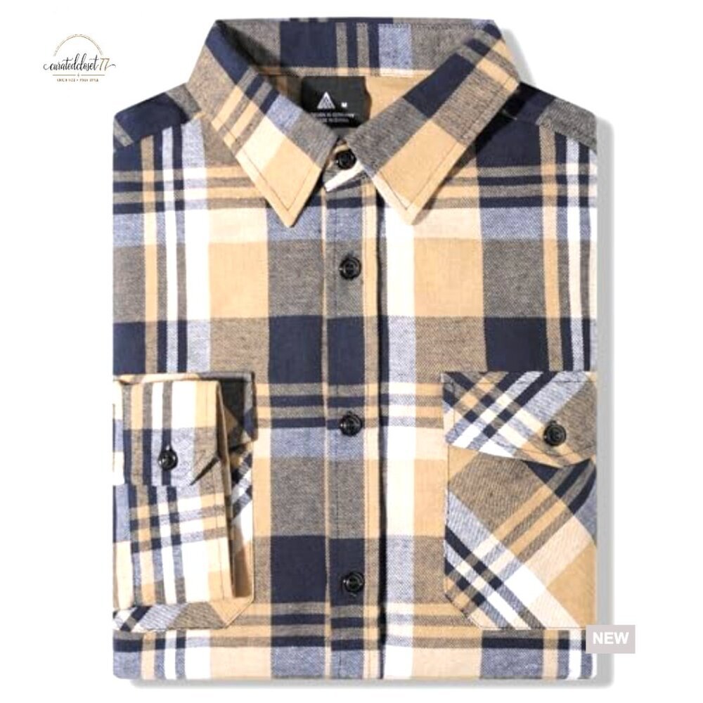 3 Pack Men's Flannel Button Down Shirts Long Sleeve Plaid Western Casual - Picture 4 of 7